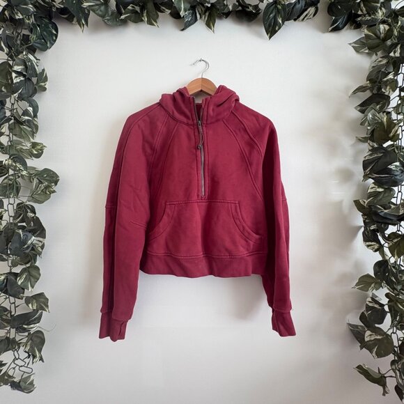 Lululemon Athletic Scuba Oversized Half Zip Hoodie Jacket Mulled Wine Size XS/S - Picture 1 of 10